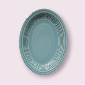Fiesta Oval Deep Dish Serving Platter Turquoise Blue 11 5/8"